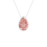 natural morganite pear shape pendant necklace