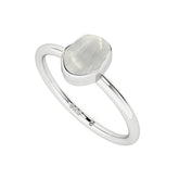 selenite rough shape stackable bezel-set ring