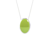 natural peridot oval shape pendant necklace
