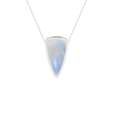 natural rainbow-moonstone bullet shape pendant necklace