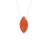 natural carnelian marquise shape pendant necklace