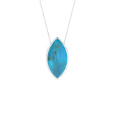 natural peruvian-opal marquise shape pendant necklace