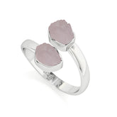 morganite rough shape stackable bezel-set ring