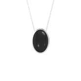 natural black-onyx oval shape pendant necklace