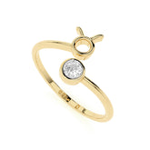 taurus zodiac ring with natural white topaz gold vermeil