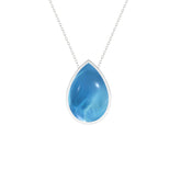 natural larimar pear shape pendant necklace
