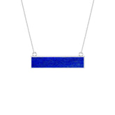 natural lapis-lazuli bar shape pendant necklace