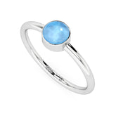 larimar round cab stackable bezel-set ring