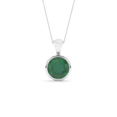 natural emerald round shape pendant necklace