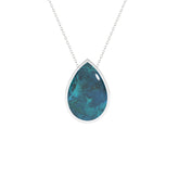 natural chrysocolla pear shape pendant necklace