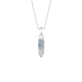 natural rainbow-moonstone hexagon shape pendant necklace