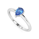 kyanite pear cut stackable prong-set ring