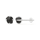 natural shungite rough shape stud earrings