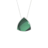 natural malachite trillion shape pendant necklace