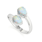 ethiopian-opal rough shape stackable bezel-set ring