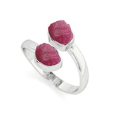 ruby rough shape stackable bezel-set ring