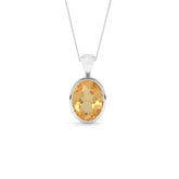 natural citrine oval shape pendant necklace