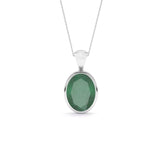 natural emerald oval shape pendant necklace