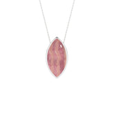 natural rhodochrosite marquise shape pendant necklace