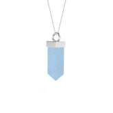 natural aquamarine pentagon shape pendant necklace