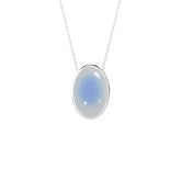 natural rainbow-moonstone oval shape pendant necklace