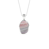 natural rhodochrosite rough shape pendant necklace
