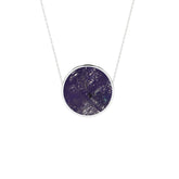 natural purple-moonstone round shape pendant necklace