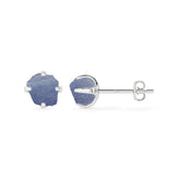 natural tanzanite rough shape stud earrings