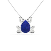natural lapis-lazuli frog shape pendant necklace