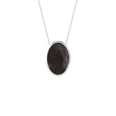 natural shungite oval shape pendant necklace