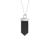 natural black-onyx pentagon shape pendant necklace