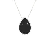 natural black-onyx pear shape pendant necklace