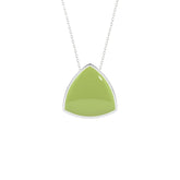 natural peridot trillion shape pendant necklace