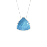 natural larimar trillion shape pendant necklace