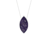 natural purple-moonstone marquise shape pendant necklace