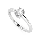 white topaz oval cut stackable prong-set ring