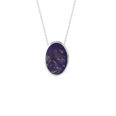 natural purple-moonstone oval shape pendant necklace