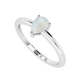 ethiopian opal pear cab stackable prong-set ring