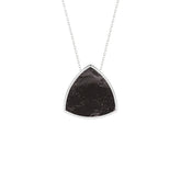 natural shungite trillion shape pendant necklace