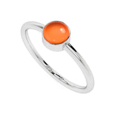 carnelian round cab stackable bezel-set ring