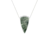 natural seraphinite bullet shape pendant necklace