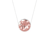 natural morganite round shape pendant necklace