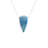 natural larimar bullet shape pendant necklace