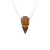 natural tiger-eye bullet shape pendant necklace