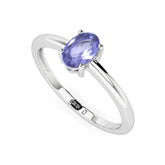 tanzanite oval cut stackable prong-set ring