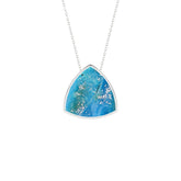 natural peruvian-opal trillion shape pendant necklace