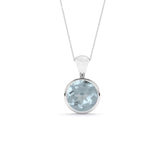 natural aquamarine round shape pendant necklace