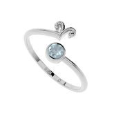 aries zodiac ring with natural aquamarine