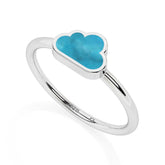 turquoise cloud shape stackable bezel-set ring