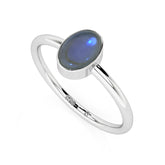 labradorite oval cab stackable bezel-set ring